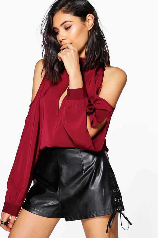 Molly Split Sleeve Cold Shoulder Blouse
